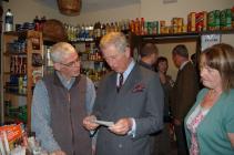 Prince Charles in Cwmdu shop