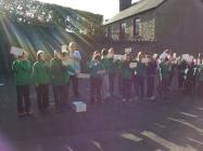 Children at Talley School viewing the solar...