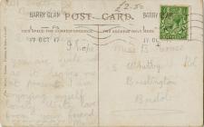 Reverse of postcard of Docks Office, Barry