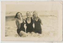 Ladies on Penarth Beach.