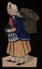 Welsh Costume: Woman with basket, cut-out