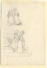 `Two sketches of praying women` by Penry Williams