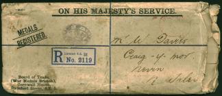 Main envelope used for holding the British War...