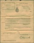 Form issued with the British War Medal and...