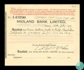 Receipt for war stock received by Midland Bank...