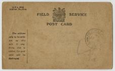 A series of WW1 Field Service Postcards sent...