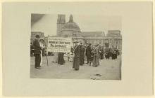 Suffragists demonstrating in front of Cardiff...