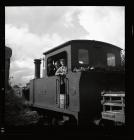 The Amalthea locomotive with her driver and stoker