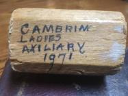 Cambrian Ladies' Auxiliary gavel, 1971