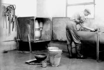 Wahing up, Pantyrhuad dairy, c. 1953