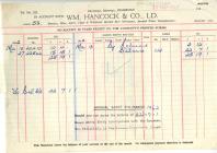 Receipt from Wm Hancock and Co Ltd Pembroke 1962