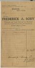 Receipt from Frederick A Boby Pembroke