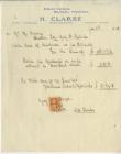 Invoice to Mrs M Bowen from H Clarke House...