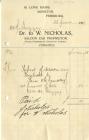 Bill from W. Nicholas Saloon Car Proprietor...