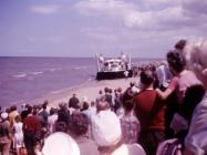 Crowds gathered around the Hovercraft on Rhyl...