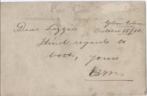 Reverse of card 'Rhyl Sunday Morning 1910&...