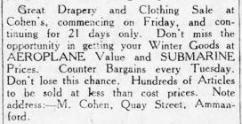 Advertisement for Drapery and Clothes (1915)