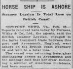 HORSE SHIP IS ASHORE (1917)