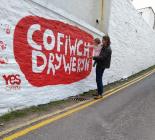 Cofiwch Dryweryn; mural, Llangrannog 