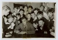 John Charles signing his autograph, Treharris...