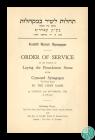 Order of service for the laying of the...