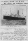 The Oronsa, British Liner, Is Sunk By U Boat;...