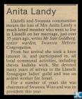 Newspaper obituary of Anita Landy, Llanelli, 1980