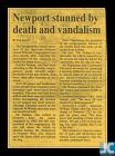 Newspaper clipping about the desecration of the...