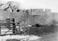 Town wall and cattle market, Cowbridge 1960s 