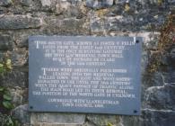 Wall plaque by South Gate, Cowbridge  