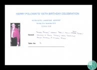 Invitation to Harry Poloway's 100th...
