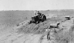 28 Rolling our first silage, 1949