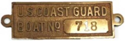 Brass plate from a TAMPA lifeboat