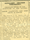 Newspaper report of the sinking of the BAYANO