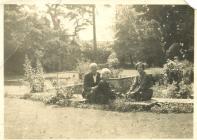 Old Hall, Cowbridge with Hawkins family ca 1933. 