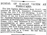 BURIAL OF U-BOAT VICTIM AT FISHGUARD (1918)