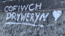 'Cofiwch Dryweryn' mural, Tywyn beach...