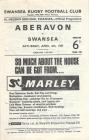 Swansea v Aberavon Rugby Programme 1967