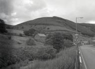 Corris from the A487 showing tips of the...