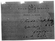 Field Service postcard from Ralph Bird 1918 