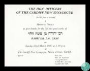 Invitation to the memorial service for Rabbi Dr...