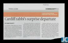 "Cardiff rabbi's surprise departure...