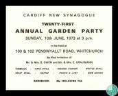 Invitation to Cardiff New Synagogue's...