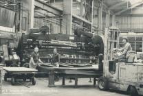 Three workers, Rheola Works, Glynneath, 1981