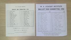 Ballot paper for Lysaght Committee, Newport 1976