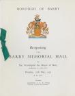 Re-opening of the Barry Memorial Hall in May 1957 