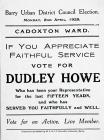 Election Leaflet for Dudley Howe