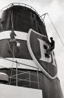 Adrian Flipse and colleague aboard a BP tanker