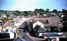 View over Eastgate, Cowbridge 1980s 