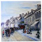 Cowbridge High Street in the 1800s - painting 